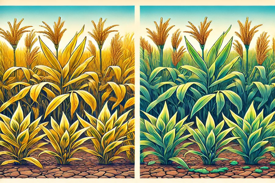 Symptoms of Nitrogen Deficiency in Crops