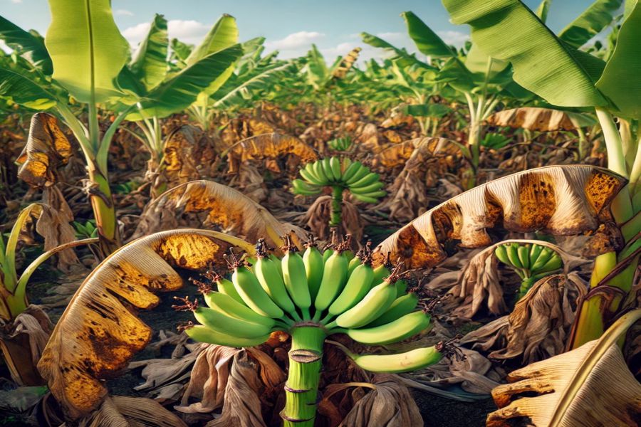 Nitrogen deficiency in banana