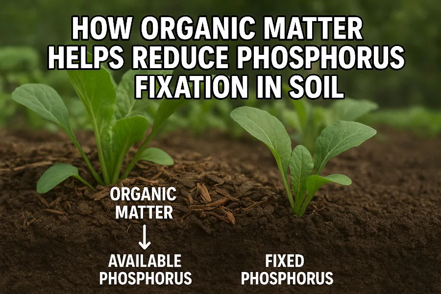 जैविक पदार्थ मातीतील फॉस्फरस स्थिरीकरण कमी करण्यात कसे मदत करतात?