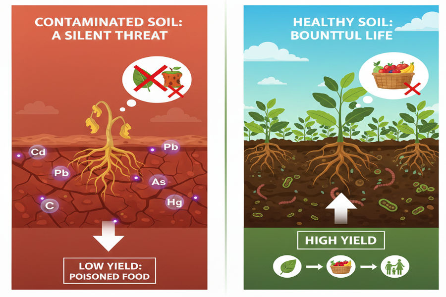 भारी धातु – मिट्टी, फसलों और मानव स्वास्थ्य पर होने वाले गंभीर दुष्प्रभाव