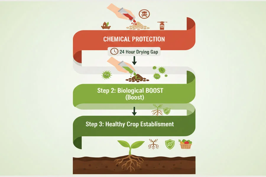 जैविक व रासायनिक बीजोपचार – सुसंगतता आणि योग्य क्रम का महत्त्वाचा आहे?